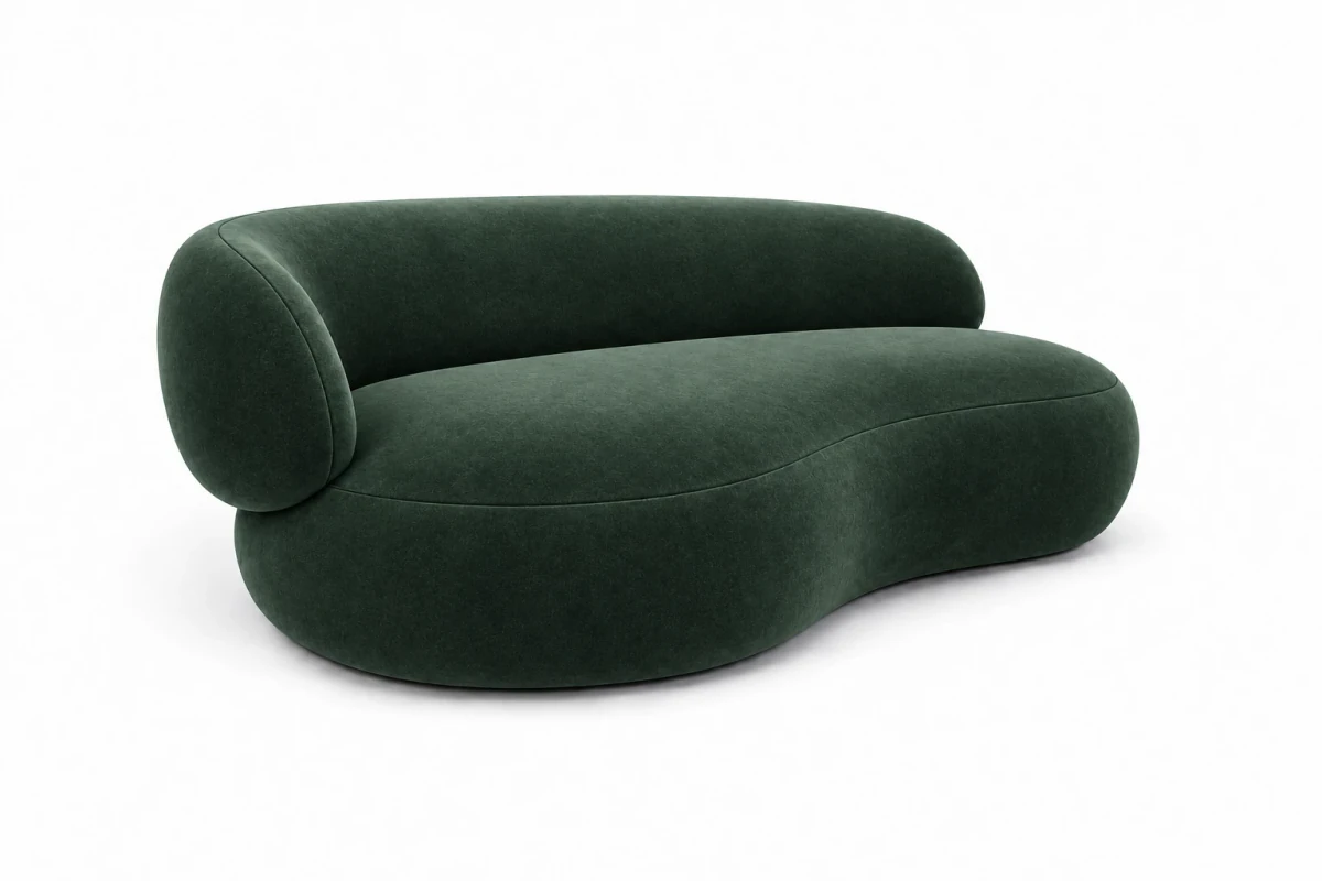 Sofa MYSTY lewa 192 cm - widok z ukosa, Salvador 07 zielony